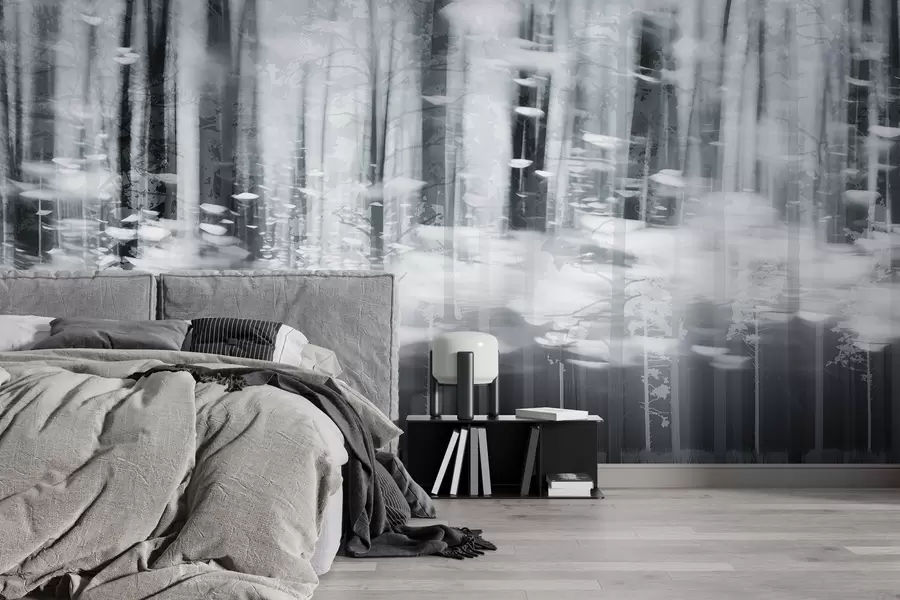 τοιχογραφίες Στυλιζαρισμένοι κορμοί δέντρων σε παστέλ χρώματα w04844v2