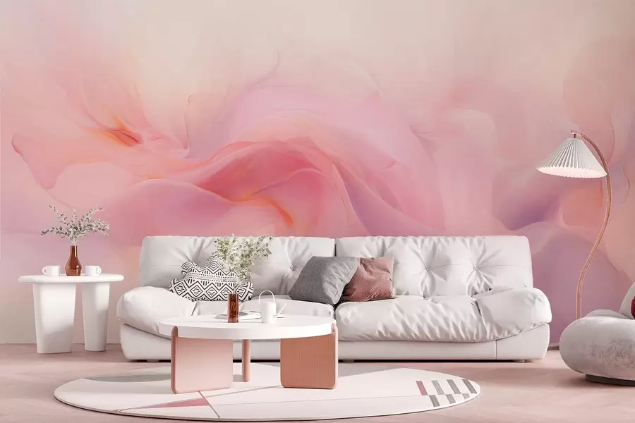 τοιχογραφίες Ονειρική αφηρημένη σύνθεση σε ροζ και μοβ χρώματα w09523