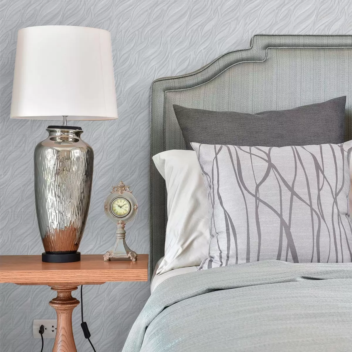 Ταπετσαρία Κυματιστές πινελιές με υφή, δροσερό μπλε-γκρι a00688v3