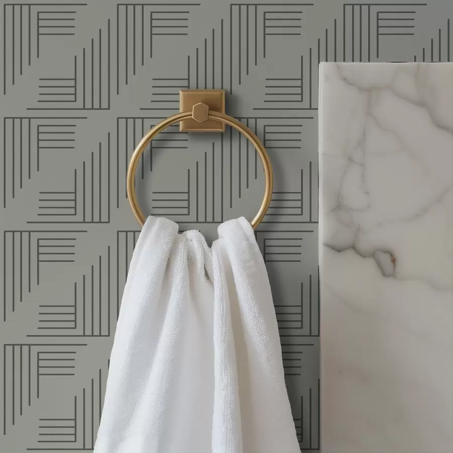 τοιχογραφίες Γωνιακά μπλοκ που σχηματίζουν τετράγωνα σε ζεστό γκρι χρώμα a00907