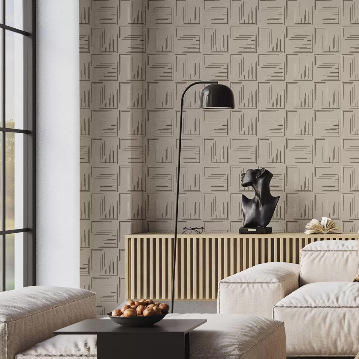 τοιχογραφίες Μεγάλα τετράγωνα κακάο με ποικίλα γεμίσματα γραμμών, άμμος a00913