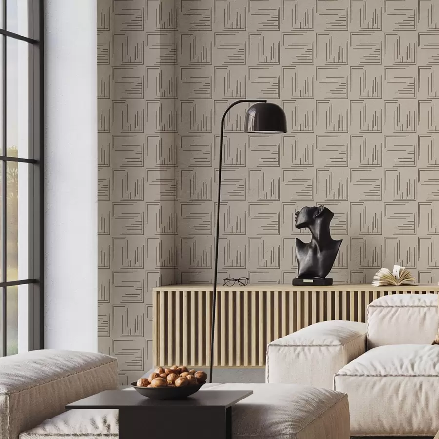 τοιχογραφίες Μεγάλα τετράγωνα κακάο με ποικίλα γεμίσματα γραμμών, άμμος a00913