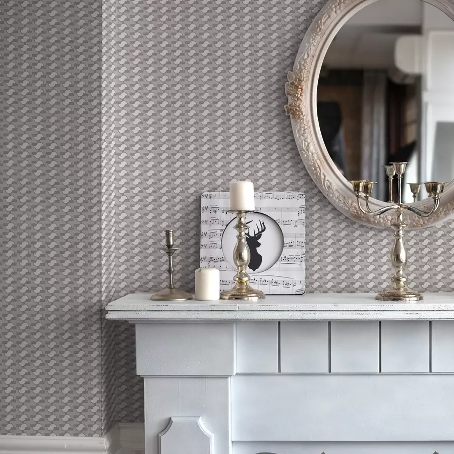 τοιχογραφίες Μωβ αρθρωτά πλακίδια με συνδεδεμένα ημικύκλια a00915