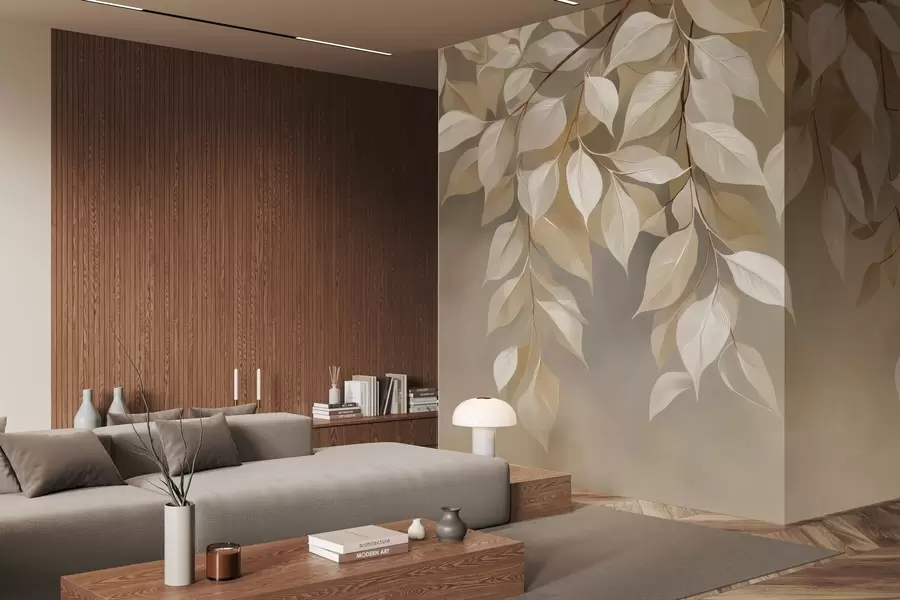 τοιχογραφίες Ένα κλαδί χερβίλ με φύλλα w04899