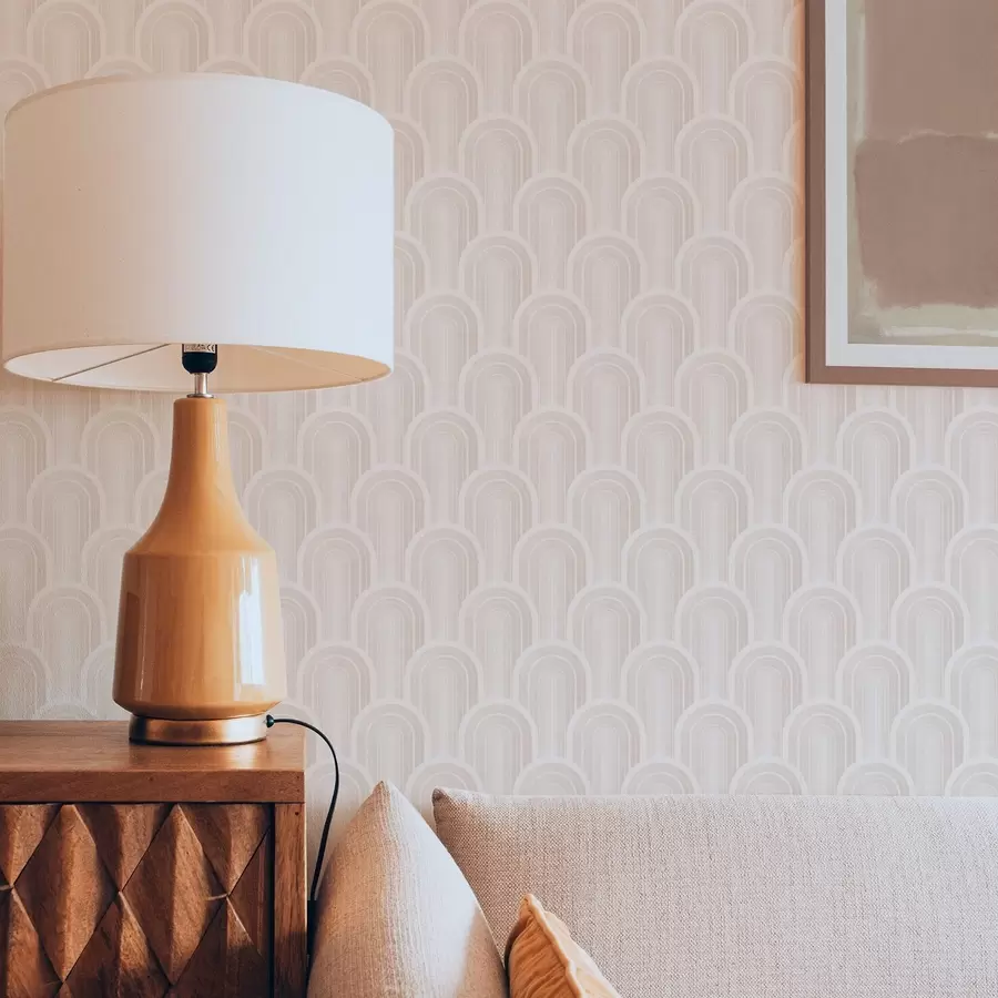 τοιχογραφίες Μικρά τοξωτά στοιχεία σε ζεστές αποχρώσεις κρεμ-μπεζ a00924