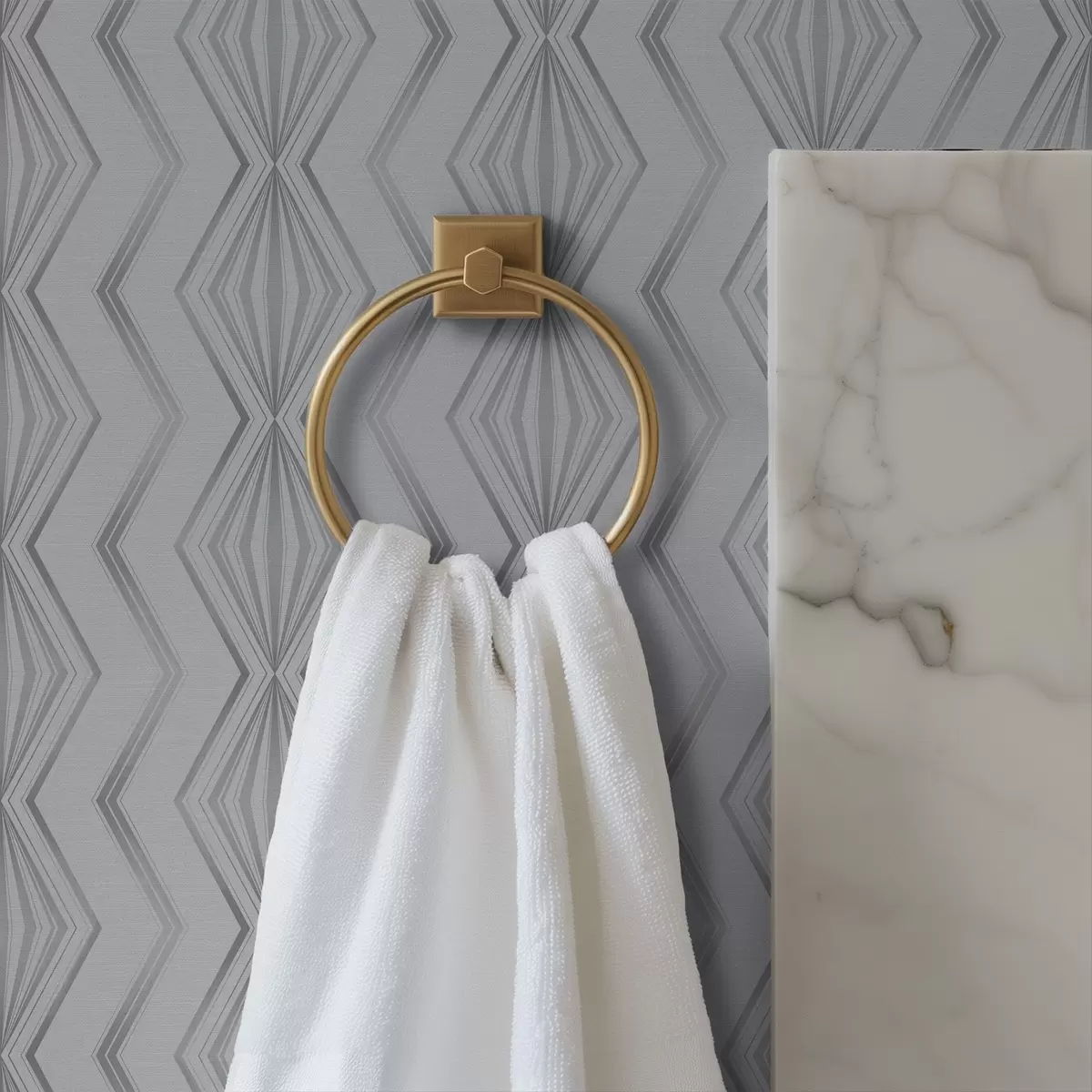 Ταπετσαρία Ανοιχτό γκρι γεωμετρικό μοτίβο με ρόμβους a00973v2