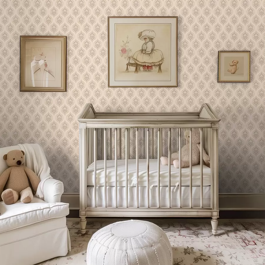 τοιχογραφίες Σκόνη μοτίβα σταγονιδίων με ένα λουλούδι σε ένα ζεστό φόντο a00977v2