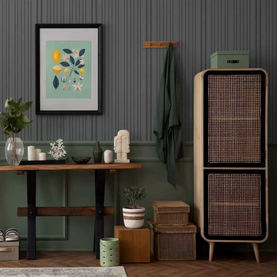 τοιχογραφίες Σκούρο γκρι φόντο με κάθετες ριγέ υφές a00979v1