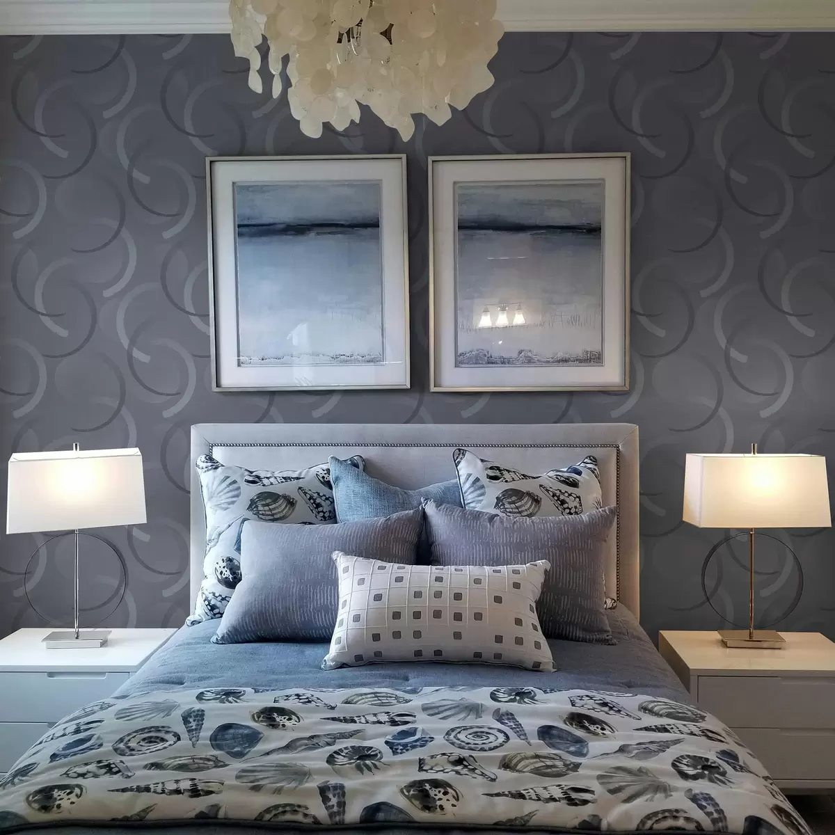 Ταπετσαρία Γκρι ημικύκλια και θολά κύκλα σε υφή φόντου a00981