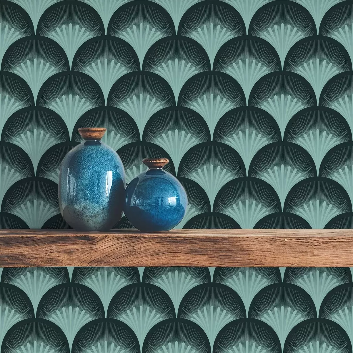 Ταπετσαρία Αντίθεση μεταξύ των φύλλων μέντας και του σχεδόν μαύρου φόντου a00990