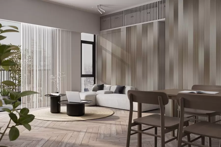 τοιχογραφίες Αρμονία κάθετων γραμμών w04952v1