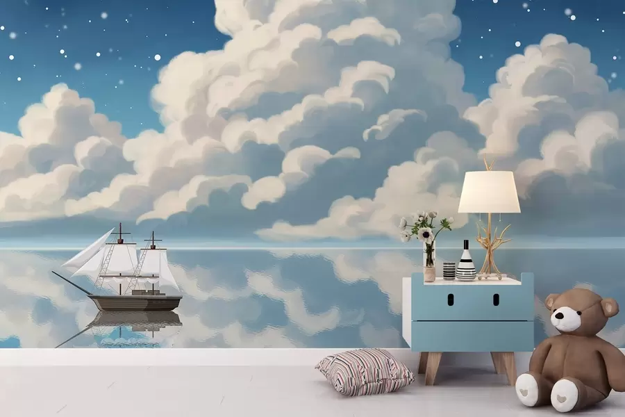 τοιχογραφίες Πυκνά σύννεφα πάνω από το νερό w04996