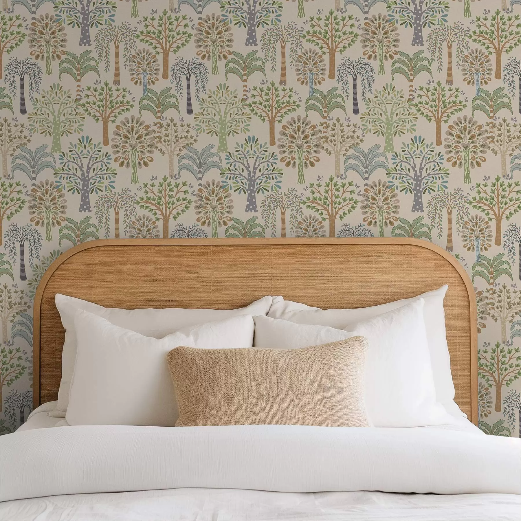 τοιχογραφίες Διακοσμητικά δέντρα σε απαλή φυσική παλέτα a00960