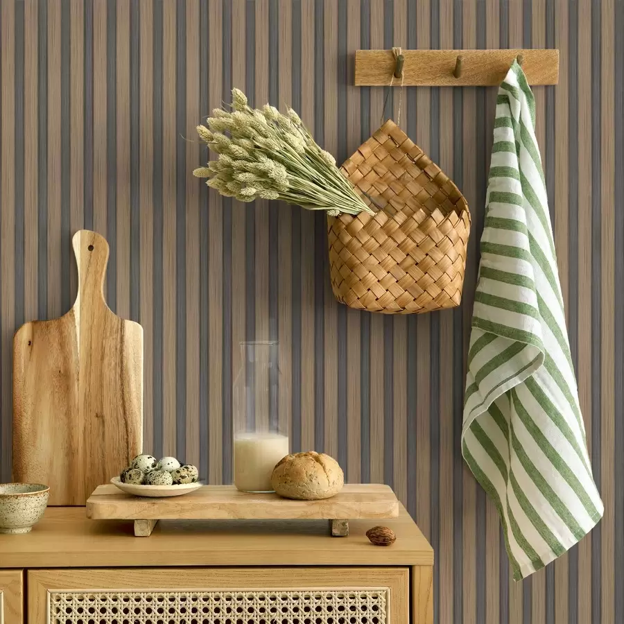 τοιχογραφίες Κάθετες ξύλινες και γκρι περσίδες με αντίθεση ρυθμού a00992