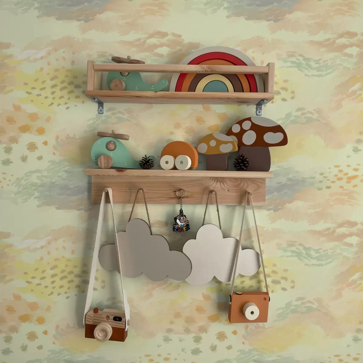 Ταπετσαρία Παστέλ πινελιές σε μια ζεστή κρεμώδη κίτρινη παλέτα a00999v1