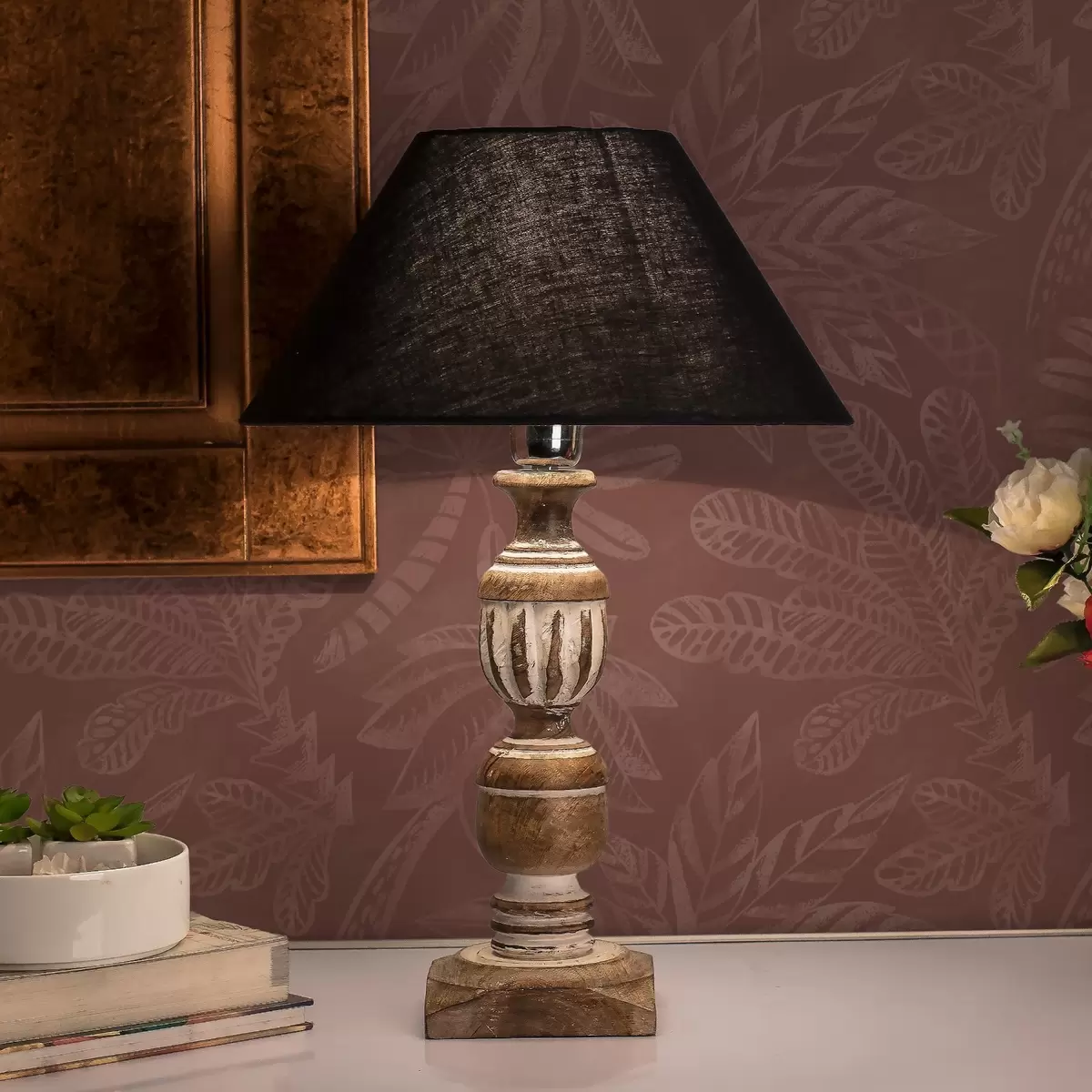 Ταπετσαρία Τροπικά φύλλα με υφή σε βαθιές αποχρώσεις του κόκκινου τερακότα a01001v2