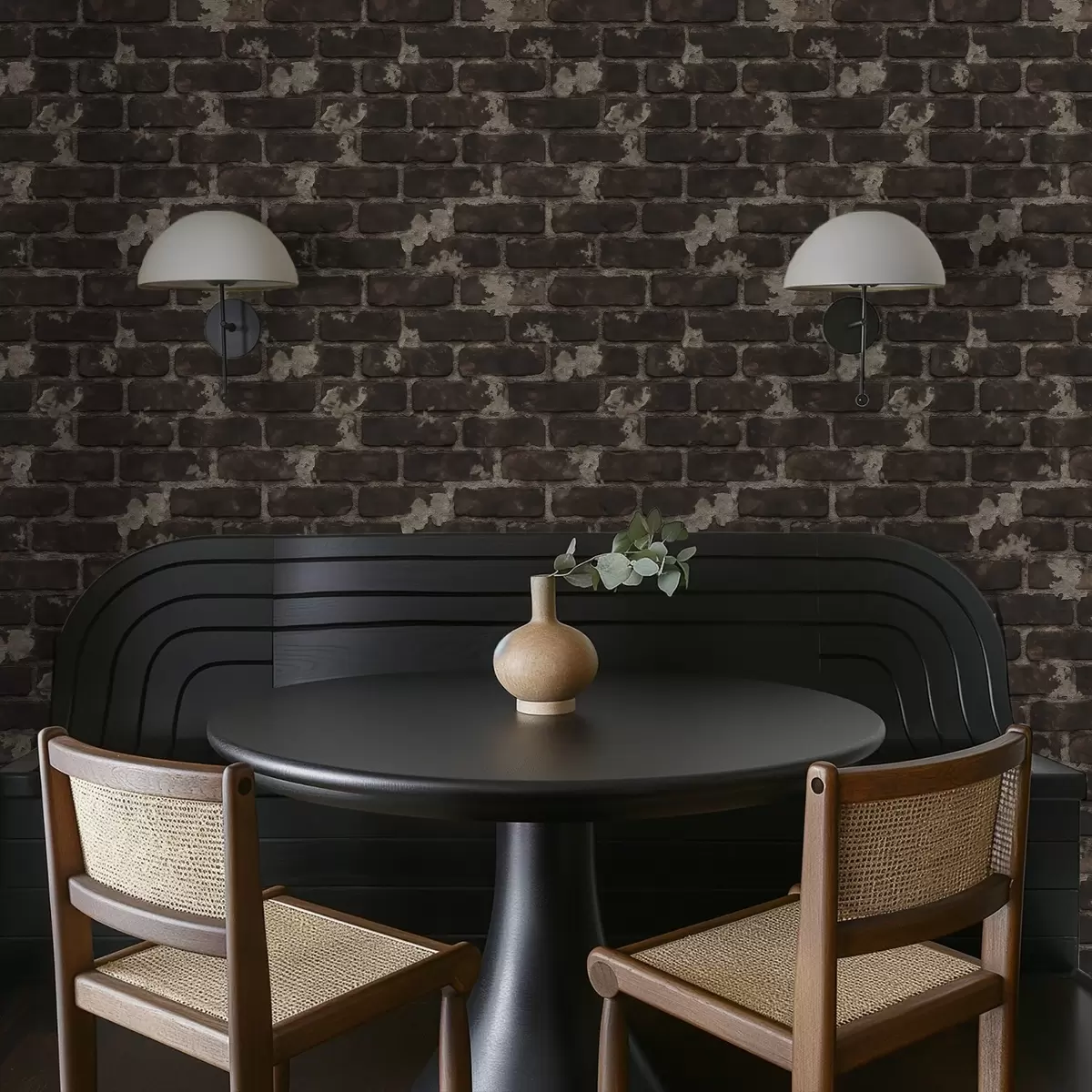 Ταπετσαρία Σκοτεινός παλιός τοίχος από τούβλα με φθαρμένα σημεία a01030