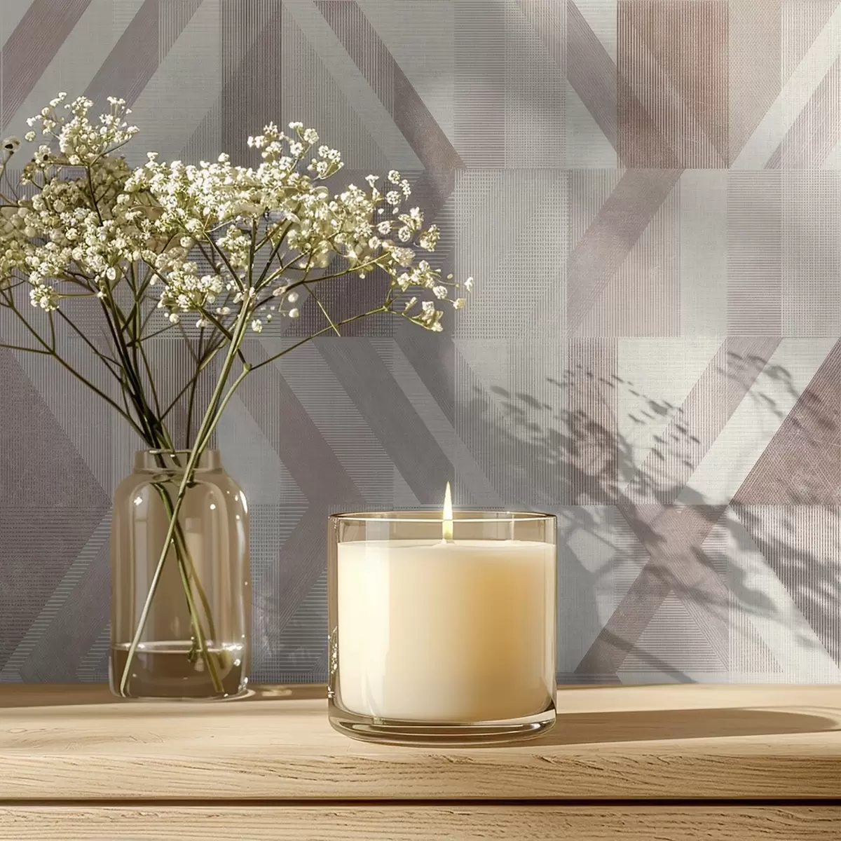 Ταπετσαρία Ζεστά γεωμετρικά βέλη σε αποχρώσεις μπεζ-άμμου a01056v2