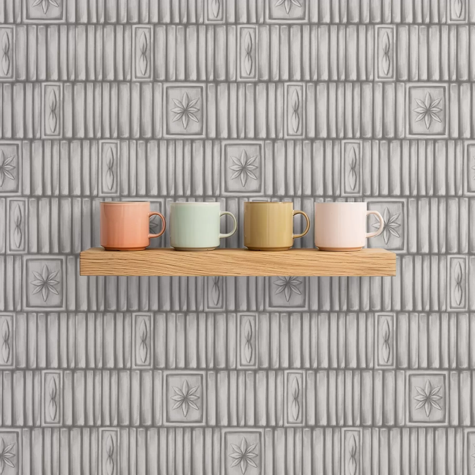 τοιχογραφίες Κυρτά κάθετα πάνελ με γραφικά floral ένθετα a01058