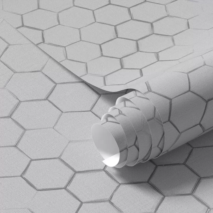 τοιχογραφίες Λεπτό εξαγωνικό πλέγμα σε ανοιχτό γκρι φόντο με υφή a01060