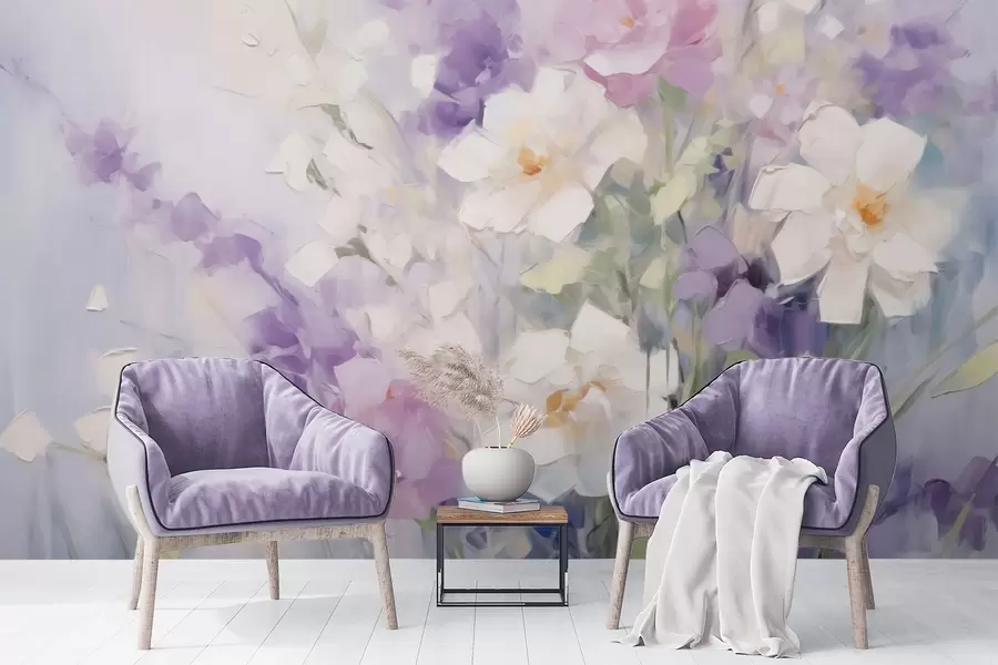 τοιχογραφίες Αφηρημένο μπουκέτο λουλουδιών w09597