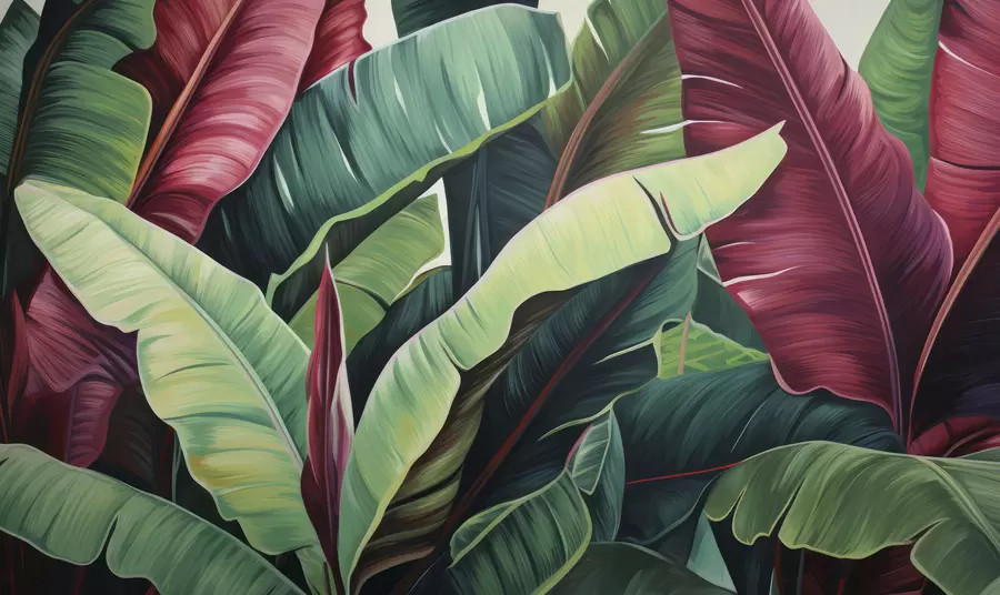 τοιχογραφίες Εξωτικά εκφραστικά φύλλα w05010