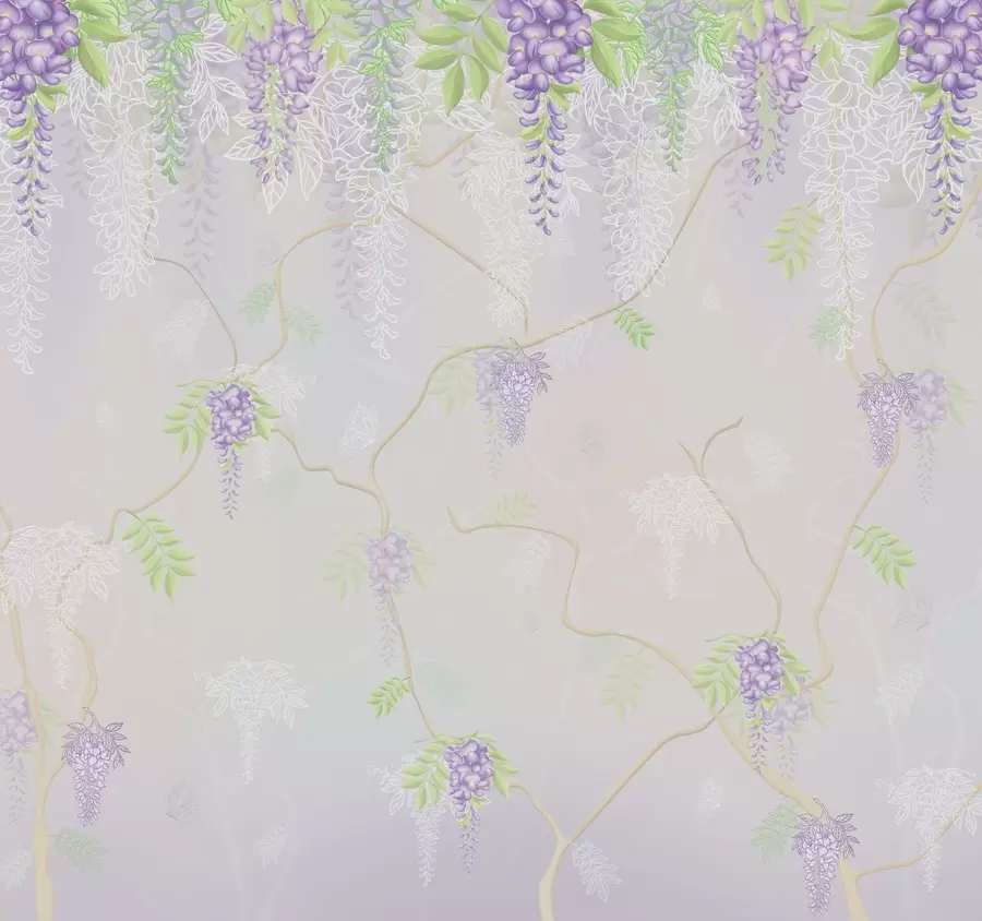 τοιχογραφίες Κομψό floral σχέδιο σε παστέλ αποχρώσεις w01685