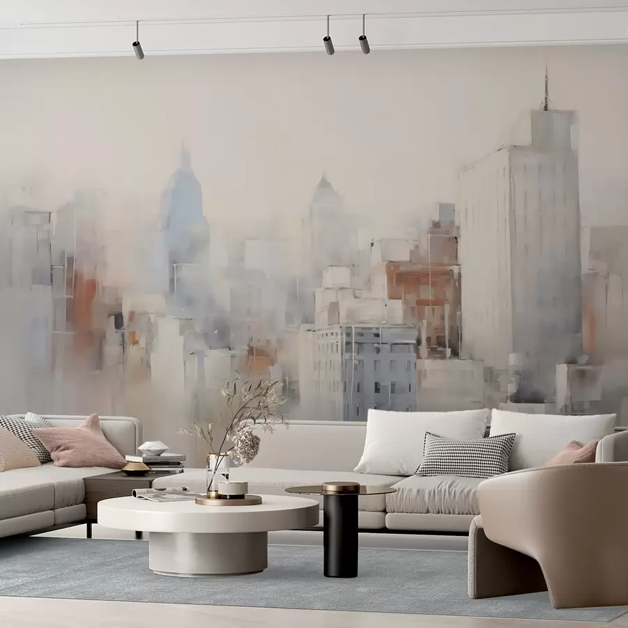 τοιχογραφίες Αφηρημένη απομίμηση της ζωγραφικής της πόλης w04897