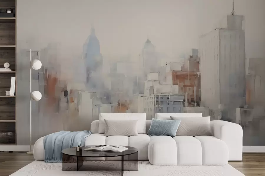 τοιχογραφίες Αφηρημένη απομίμηση της ζωγραφικής της πόλης w04897
