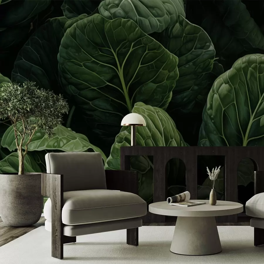 τοιχογραφίες Παιχνιδιάρικα πράσινα φύλλα w05043