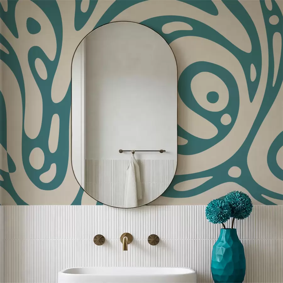 τοιχογραφίες Αφηρημένο μοτίβο με ρευστά οργανικά σχήματα w05071