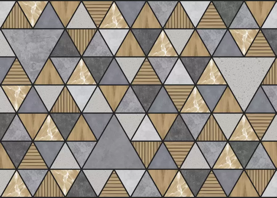 τοιχογραφίες Τριγωνικό στολίδι με ουδέτερα και ζεστά χρώματα w05096v1