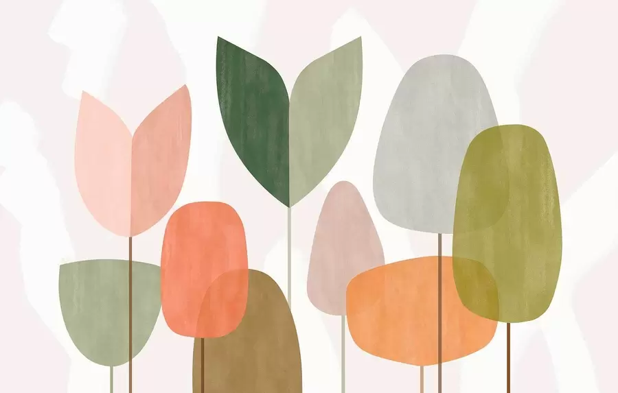 τοιχογραφίες αφηρημένα δέντρα σε αφαιρετικό στυλ w05059