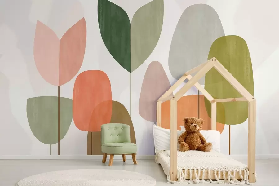 τοιχογραφίες αφηρημένα δέντρα σε αφαιρετικό στυλ w05059