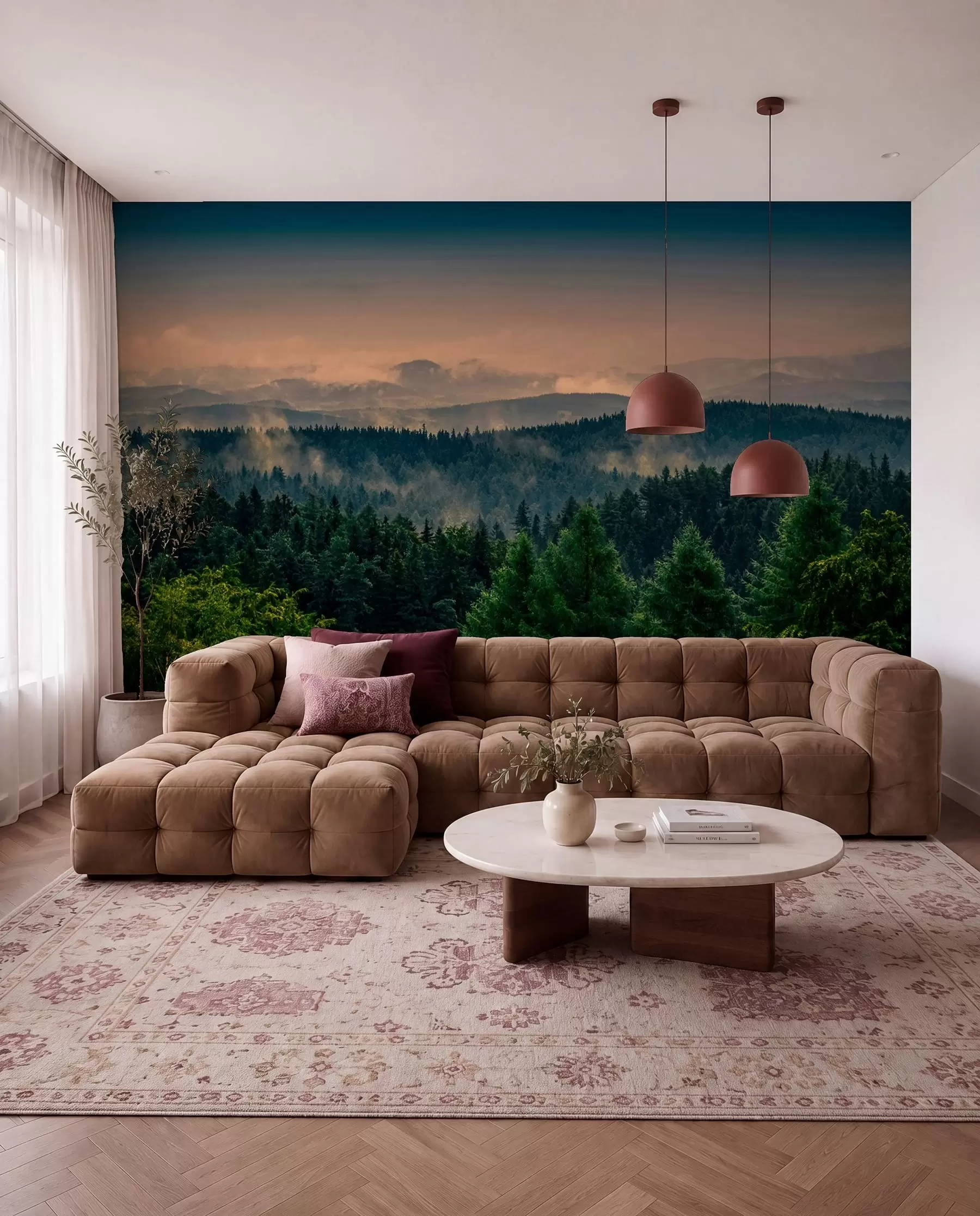 τοιχογραφίες Δέντρα από δέντρα στην ομίχλη u72174