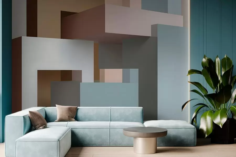 τοιχογραφίες αφηρημένη γεωμετρία σε 3D στυλ w05065