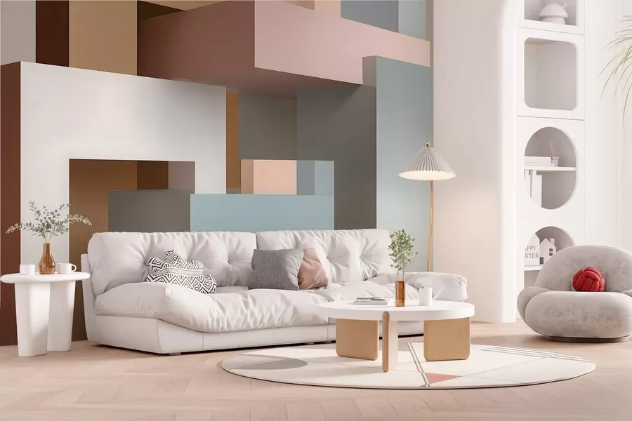 τοιχογραφίες αφηρημένη γεωμετρία σε 3D στυλ w05065