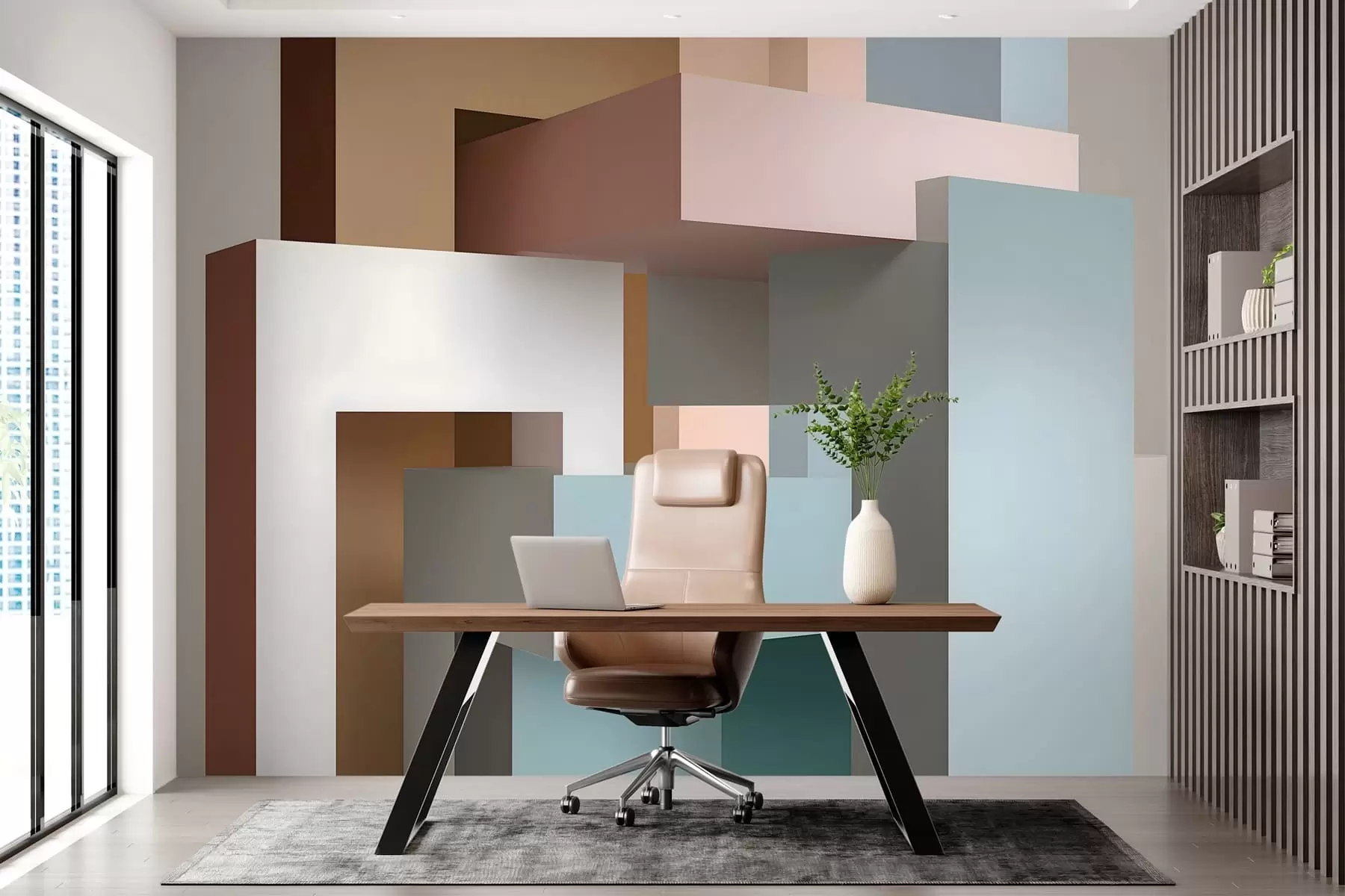 τοιχογραφίες αφηρημένη γεωμετρία σε 3D στυλ w05065