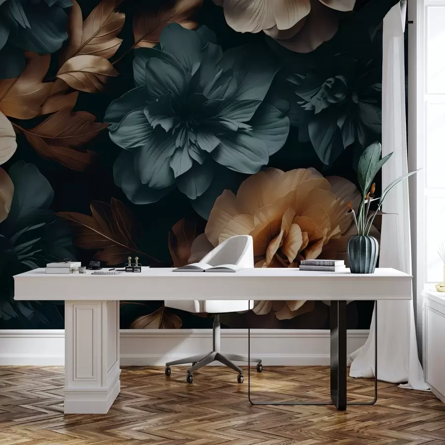 τοιχογραφίες Σκοτεινός ανθισμένος κήπος w05007