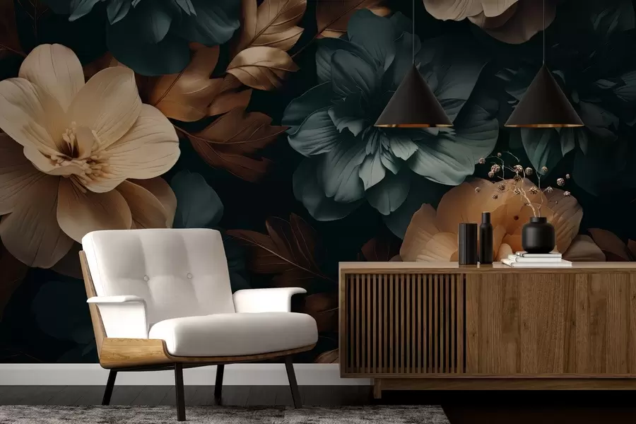 τοιχογραφίες Σκοτεινός ανθισμένος κήπος w05007