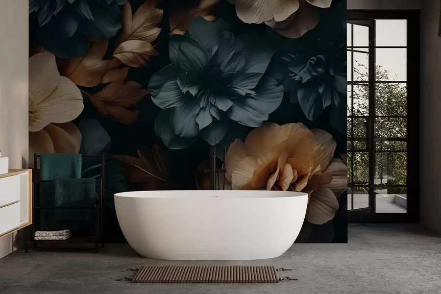 τοιχογραφίες Σκοτεινός ανθισμένος κήπος w05007