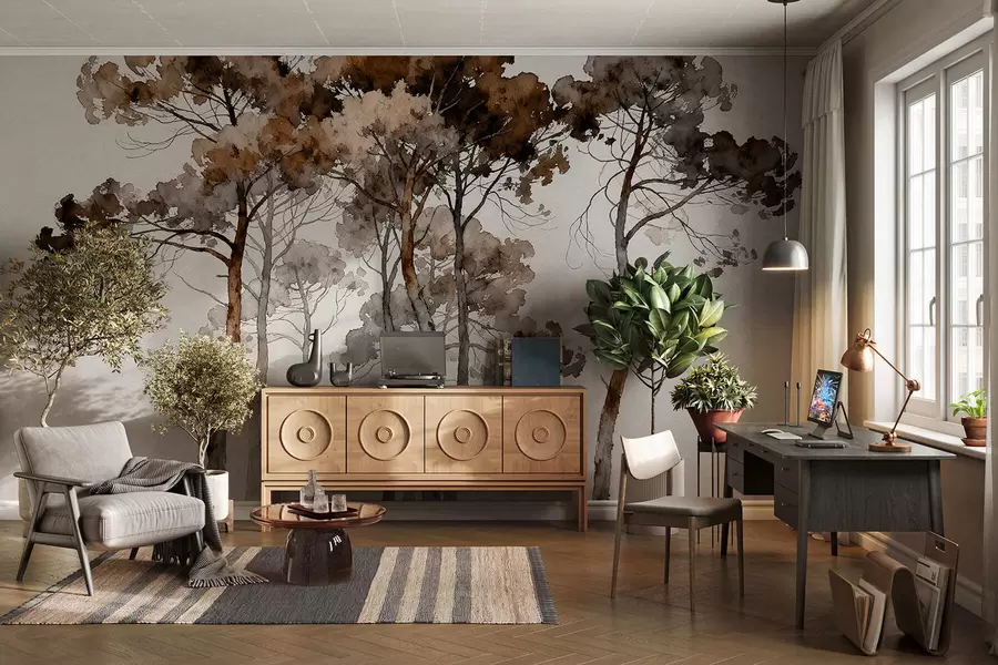 τοιχογραφίες Βαμμένα πεύκα w05173v1