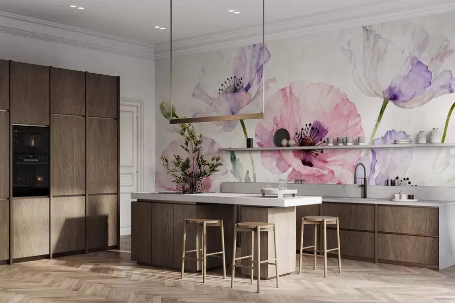 τοιχογραφίες Παπαρούνες ακουαρέλας w05174