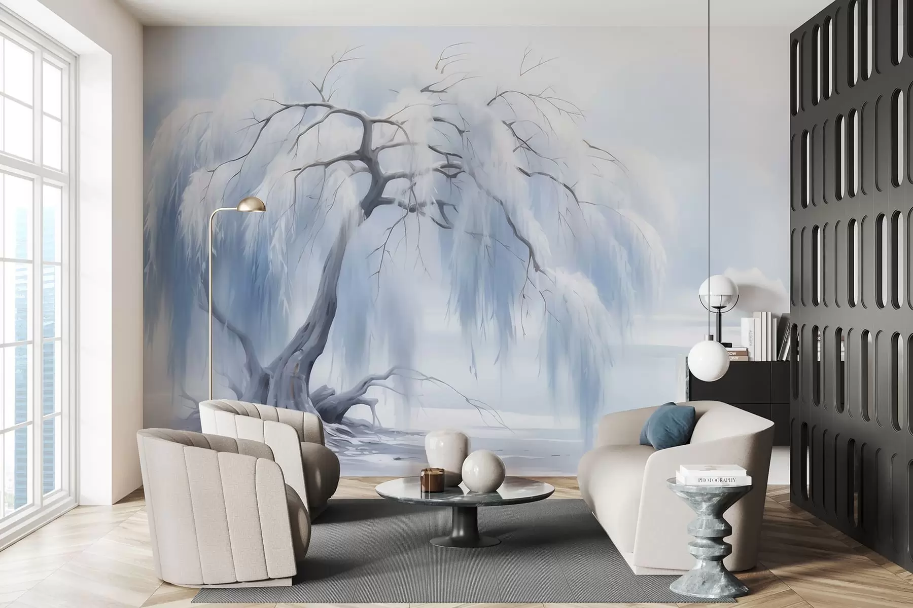 τοιχογραφίες Πλούσιο βαμμένο δέντρο w05179