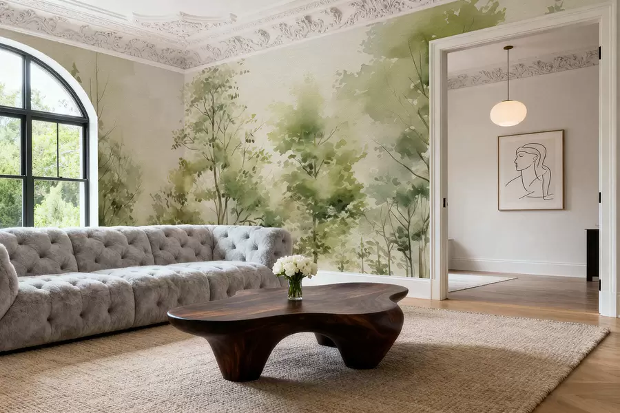 τοιχογραφίες Ακουαρέλα φυλλοβόλο δάσος w05180