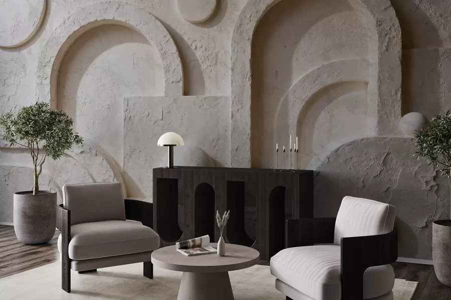 τοιχογραφίες Ογκομετρική γεωμετρία από σκυρόδεμα w05186