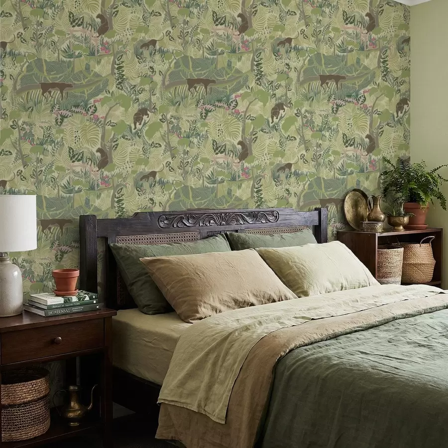 τοιχογραφίες Δασική σκηνή με ζώα και πυκνό φύλλωμα a01108