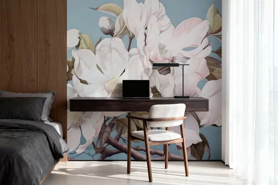 τοιχογραφίες Πλούσια λουλούδια σε ένα κλαδί δέντρου w05178