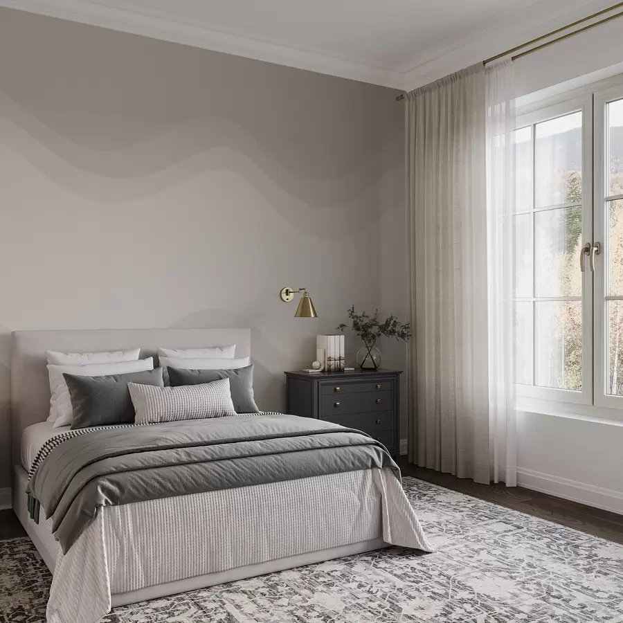 τοιχογραφίες Αφηρημένα κύματα σε ουδέτερη μπεζ παλέτα w05132v3