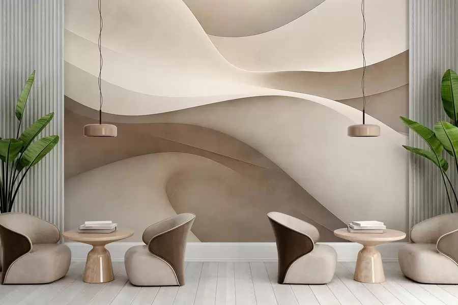 τοιχογραφίες Αφηρημένος τοίχος, κύματα w09694